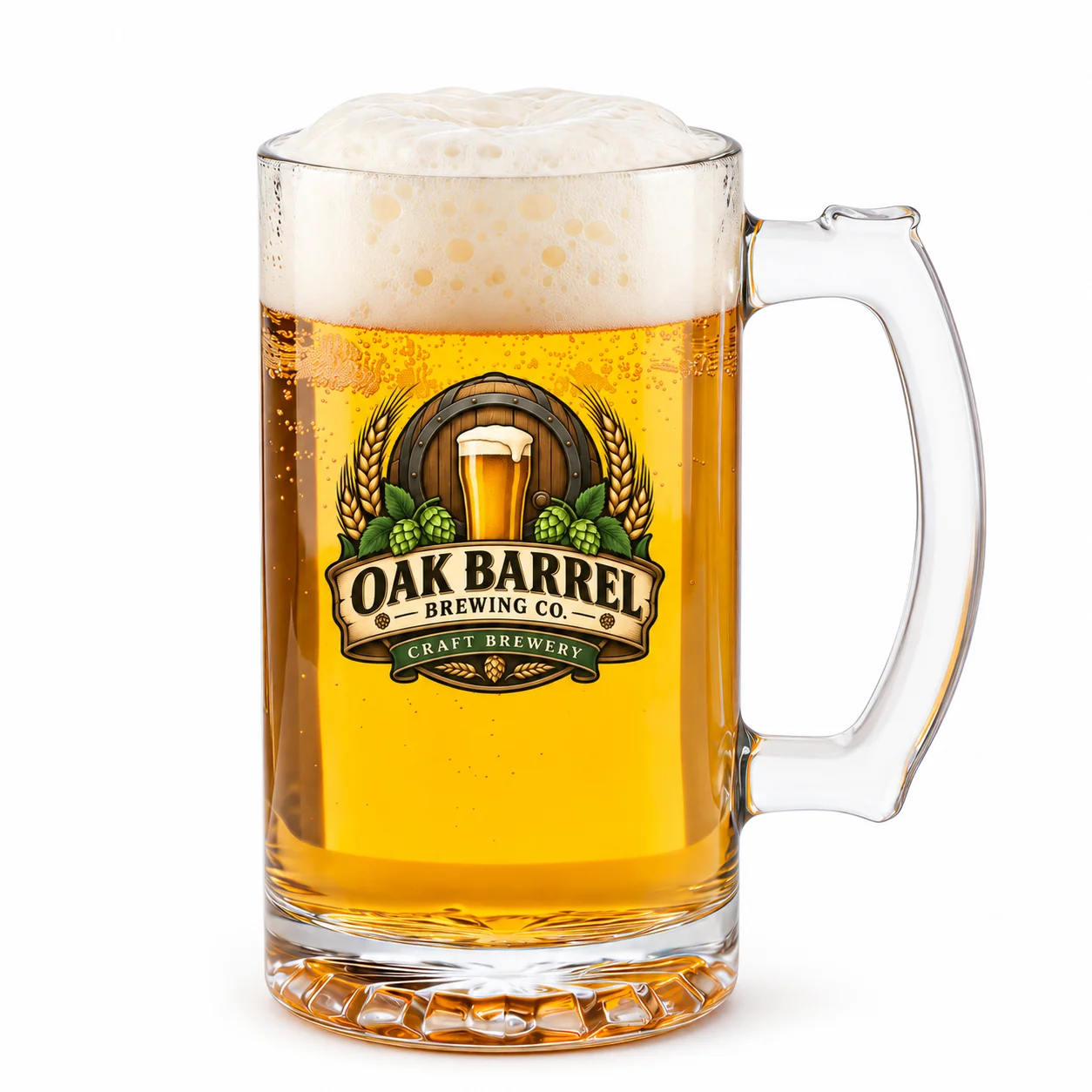 Personalized Beer Mug – 14.9 oz with example custom logo