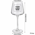 Personalized Burgundy Wine Glass – 17.4 oz dimensions guide