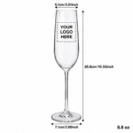 Personalized Champagne Flute – 8.8 oz dimensions guide