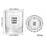 Personalized Classic Whiskey Glass – 12.7 oz dimensions guide