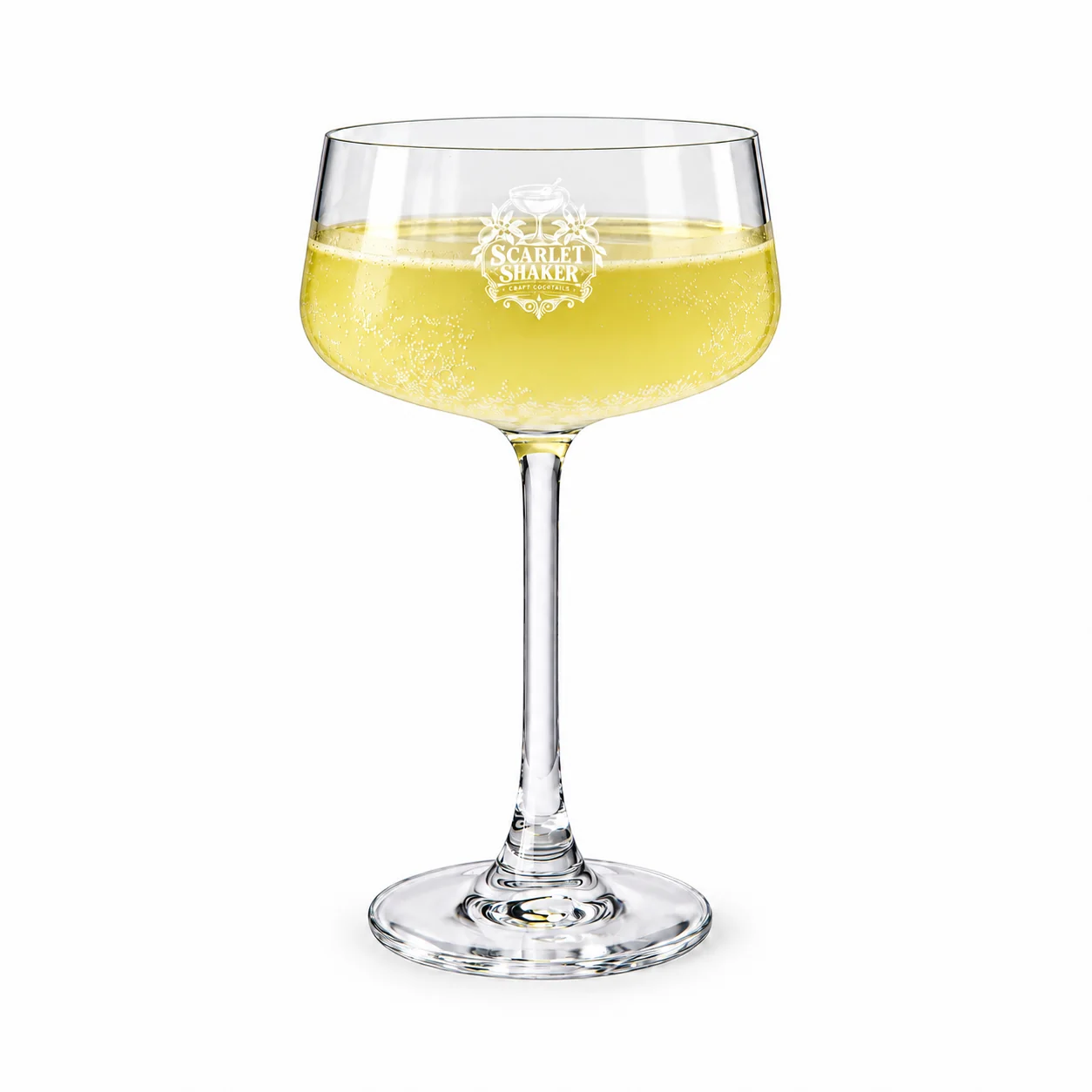Personalized Coupe Cocktail Glass – 9.2 oz with example custom logo