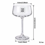 Personalized Coupe Cocktail Glass – 9.2 oz dimensions guide