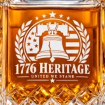 Personalized Diamond Cut Whiskey Decanter Set – 25 oz / 10.4 oz product view 4