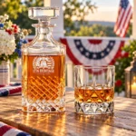 Personalized Diamond Cut Whiskey Decanter Set – 25 oz / 10.4 oz product view 5