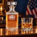 Personalized Diamond Cut Whiskey Decanter Set – 25 oz / 10.4 oz product view 6