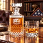 Personalized Diamond Cut Whiskey Decanter Set – 25 oz / 10.4 oz product view 9