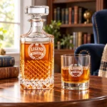Personalized Diamond Cut Whiskey Decanter Set – 25 oz / 12.7 oz product view 8