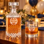 Personalized Diamond Cut Whiskey Decanter Set – 25 oz / 12.7 oz product view 9