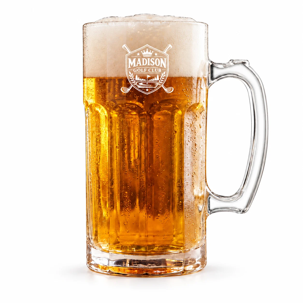 Personalized Large Beer Stein – 36.6 oz with example custom logo