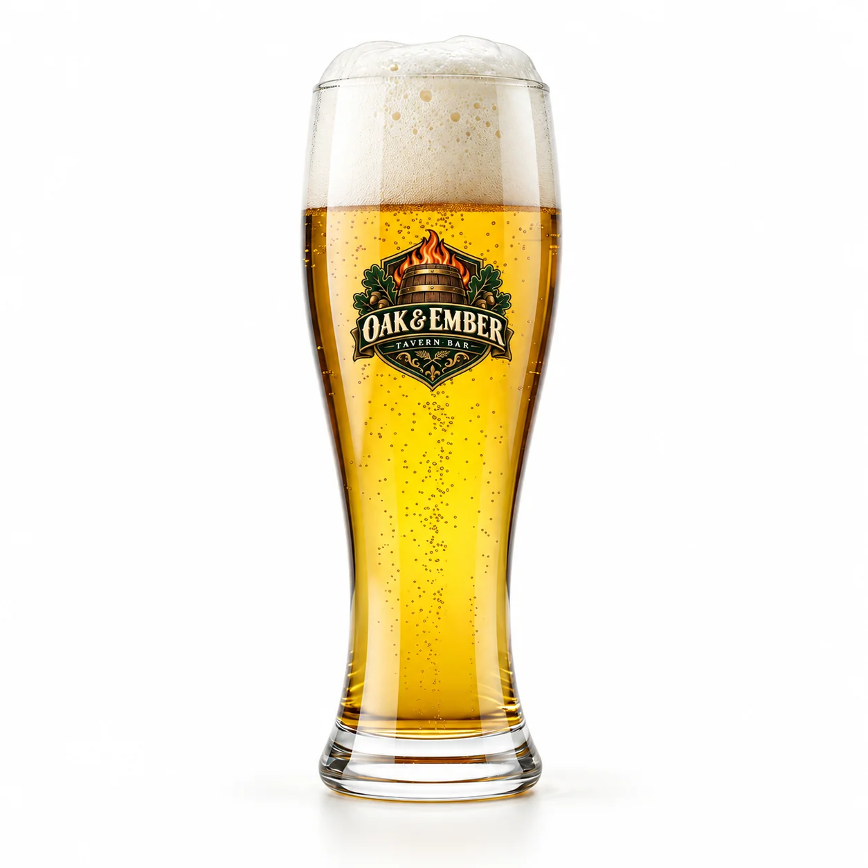Personalized Pilsner Glass – 21.5 oz with example custom logo