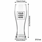 Personalized Pilsner Glass – 21.5 oz dimensions guide