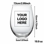 Personalized Stemless Wine Glass – 19.9 oz dimensions guide