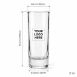 Personalized Tall Shot Glass – 2 oz dimensions guide
