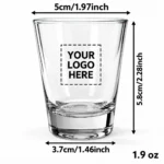 Personalized Tapered Shot Glass – 1.9 oz dimensions guide