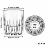 Personalized Vertical Cut Whiskey Glass – 10.4 oz dimensions guide